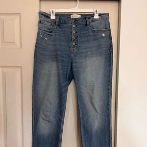 Abercrombie & Fitch Ultra High Rise Ankle Straight Leg Jeans